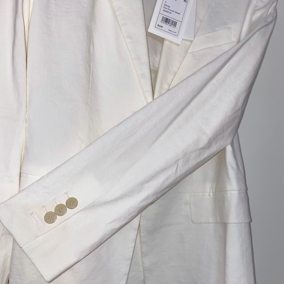 THEORY Classic Blazer Eco White Crunch Wash Size 0 NWT - Picture 4 of 10